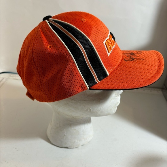 Reebok CFL BC Lions football signed #21 orange brimmed mesh baseball hat cap - Picture 5 of 12